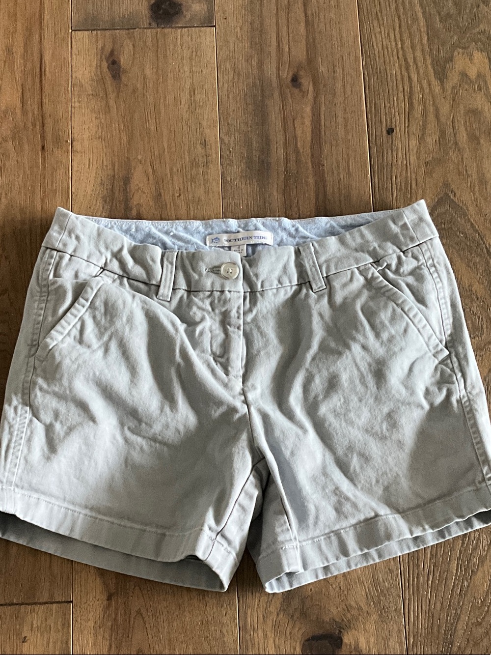 Southern Tide Light Gray Cotton Chino Shorts